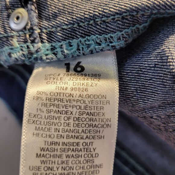 "Jordache" Girls jean short shorts Size: 16 Sequences Pre-owned - Picture 3 of 5